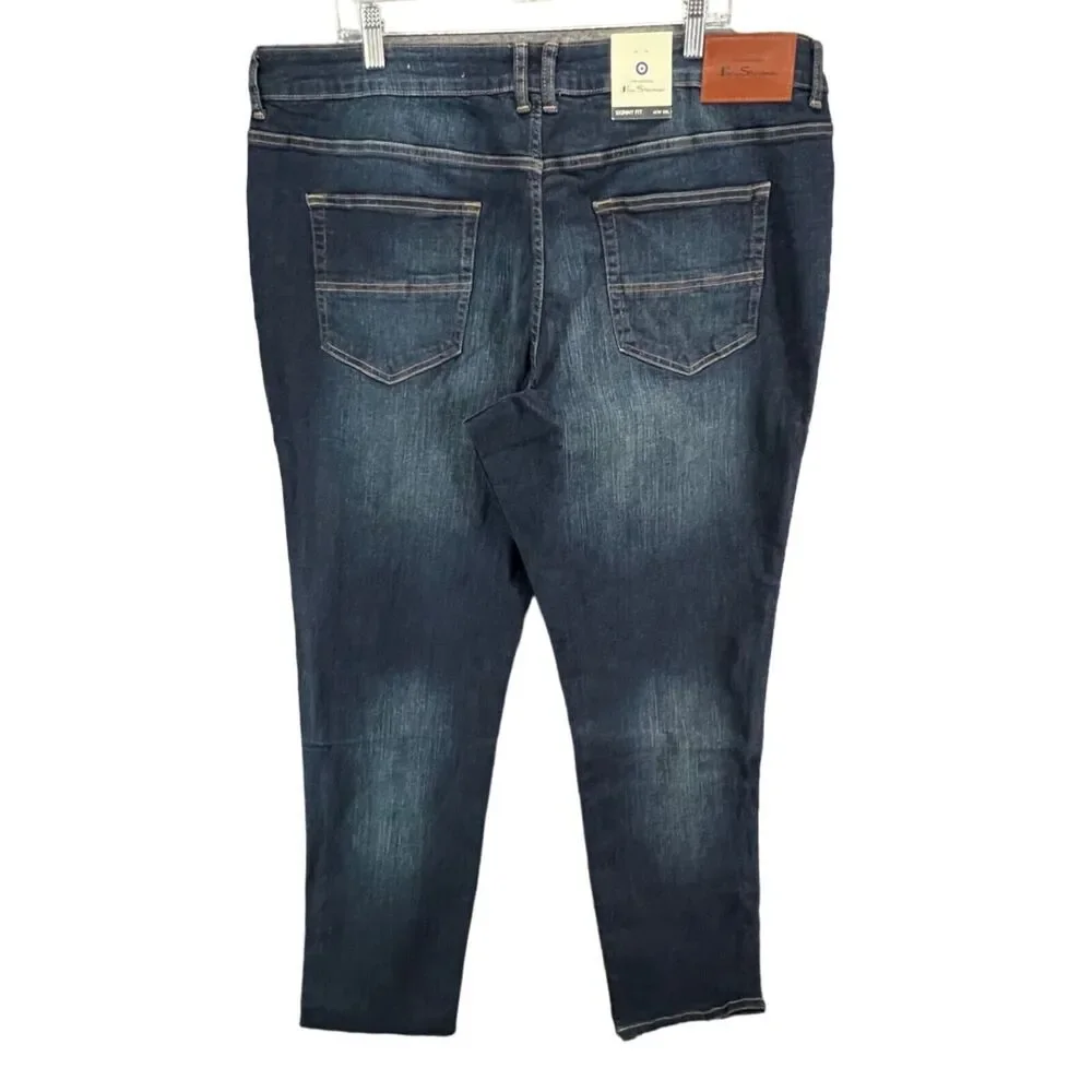 Ben‎ Sherman Stretch Skinny Jeans Mens 42x32  Blue Shoreditch Wash Denim Preppy